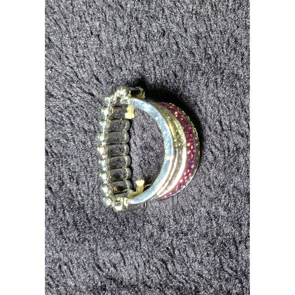 Paparazzi Ring Collection Top Dollar Drama in Pink and Silver. Sz One Size - Picture 2 of 4